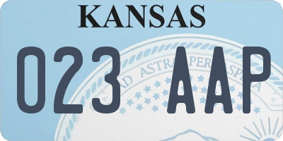 KS license plate 023AAP