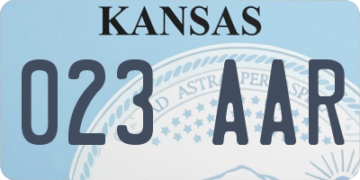 KS license plate 023AAR