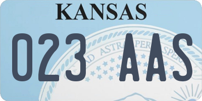 KS license plate 023AAS
