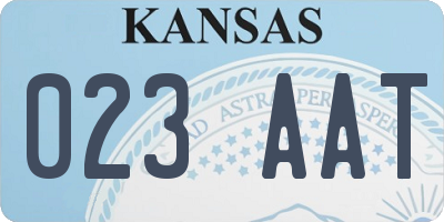 KS license plate 023AAT