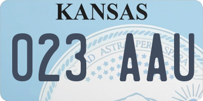 KS license plate 023AAU