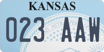 KS license plate 023AAW
