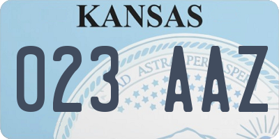 KS license plate 023AAZ