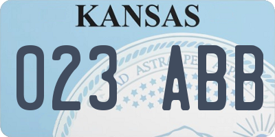 KS license plate 023ABB