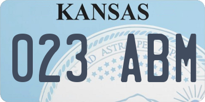 KS license plate 023ABM