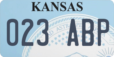 KS license plate 023ABP