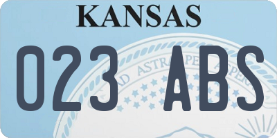 KS license plate 023ABS
