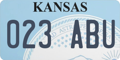 KS license plate 023ABU