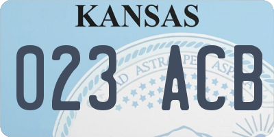 KS license plate 023ACB