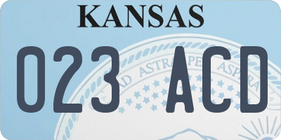 KS license plate 023ACD
