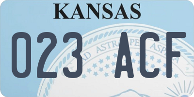 KS license plate 023ACF