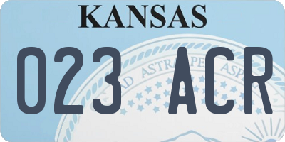 KS license plate 023ACR