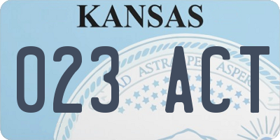 KS license plate 023ACT