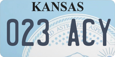 KS license plate 023ACY