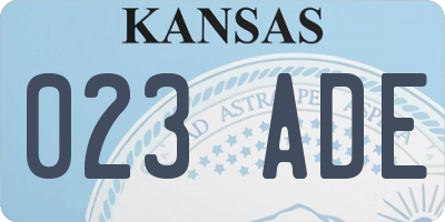 KS license plate 023ADE