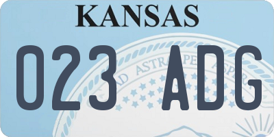 KS license plate 023ADG