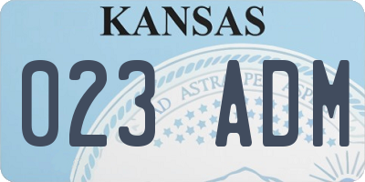 KS license plate 023ADM