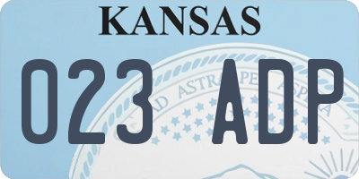 KS license plate 023ADP