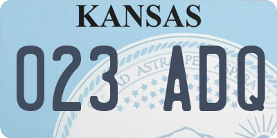 KS license plate 023ADQ