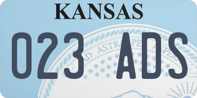 KS license plate 023ADS