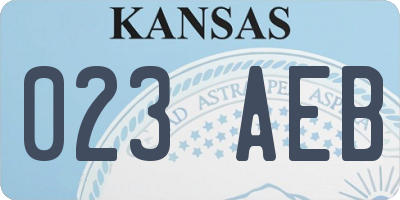 KS license plate 023AEB