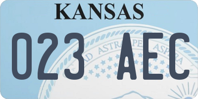 KS license plate 023AEC
