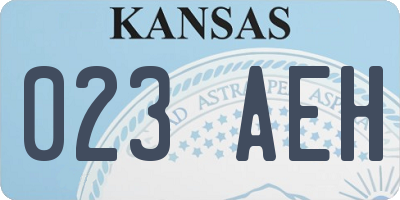 KS license plate 023AEH