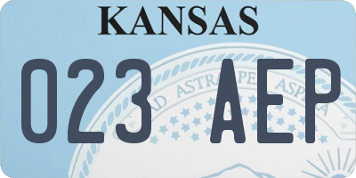 KS license plate 023AEP