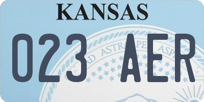 KS license plate 023AER