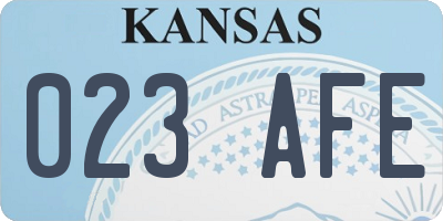 KS license plate 023AFE