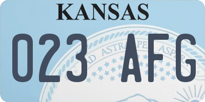 KS license plate 023AFG