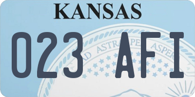 KS license plate 023AFI