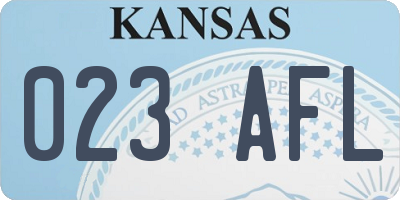 KS license plate 023AFL