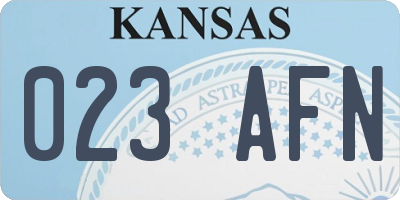 KS license plate 023AFN