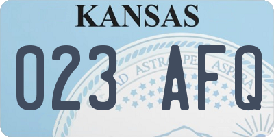 KS license plate 023AFQ