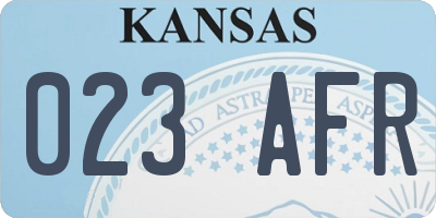 KS license plate 023AFR
