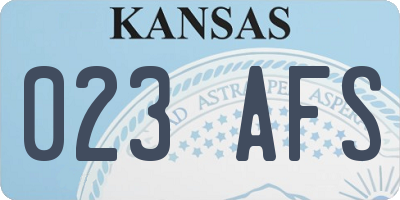 KS license plate 023AFS