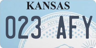 KS license plate 023AFY