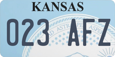 KS license plate 023AFZ