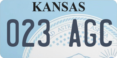 KS license plate 023AGC
