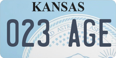 KS license plate 023AGE