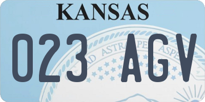 KS license plate 023AGV