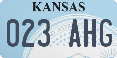 KS license plate 023AHG