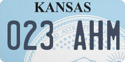 KS license plate 023AHM