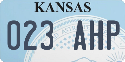KS license plate 023AHP