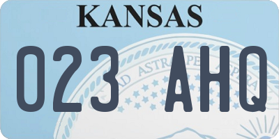 KS license plate 023AHQ