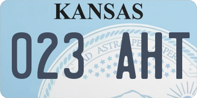 KS license plate 023AHT