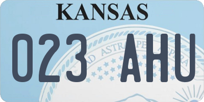 KS license plate 023AHU