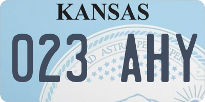 KS license plate 023AHY