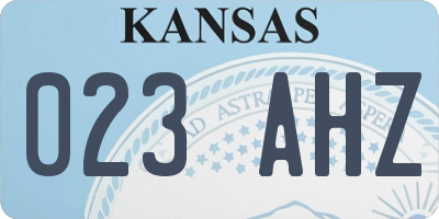 KS license plate 023AHZ